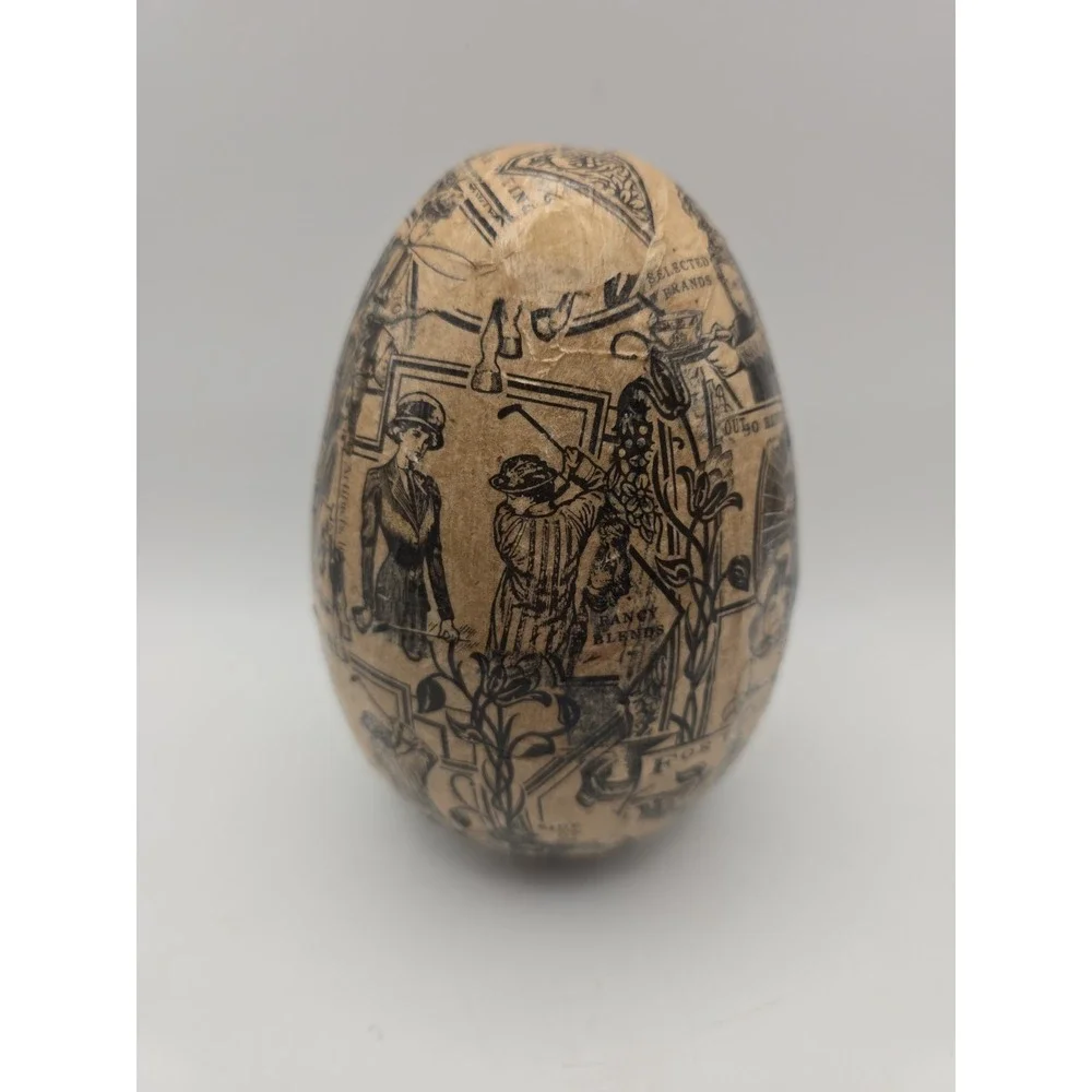 Vintage Victorian Style Large Decoupage Egg Figure - Anytime Decor